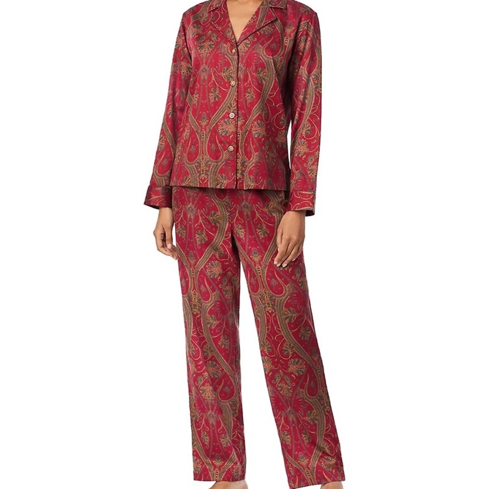Lauren Ralph Lauren Red Paisley Pajama Set